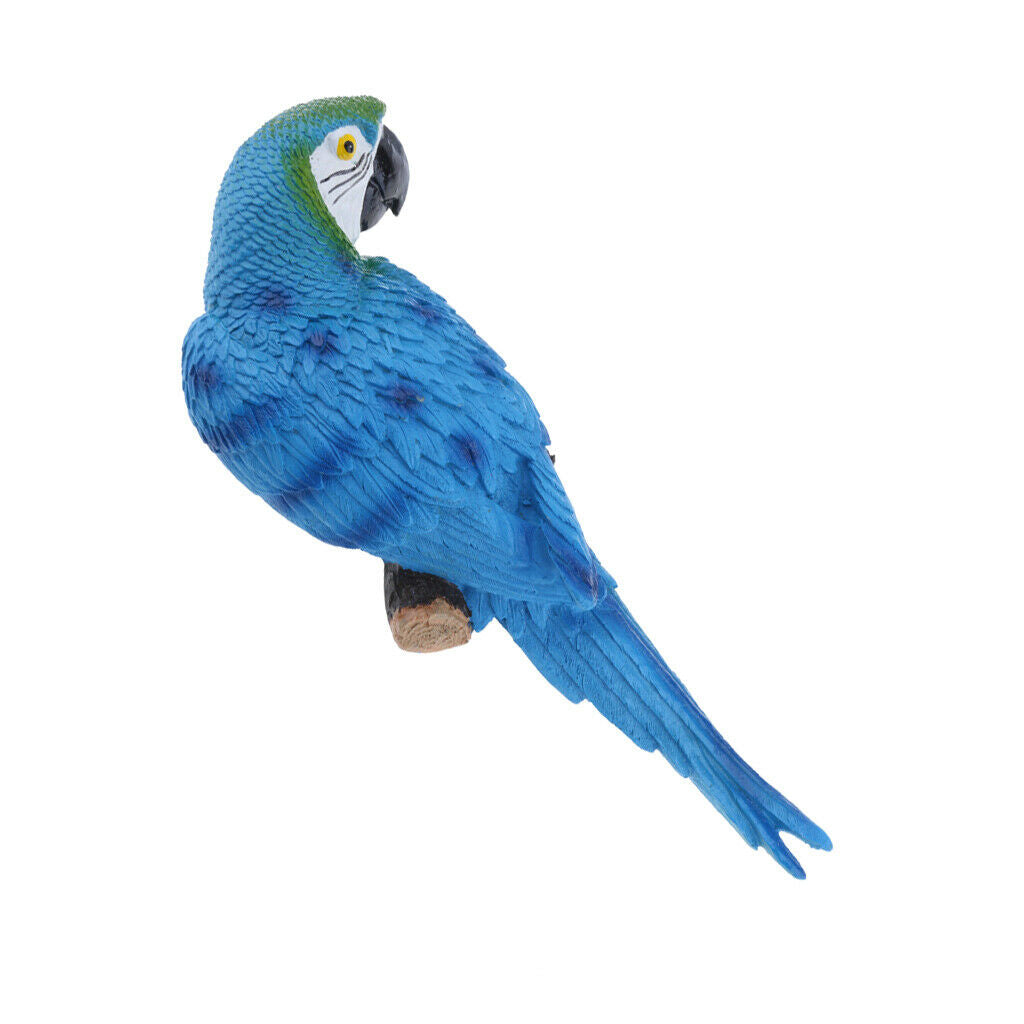2x True to Nature Bird Ornament Parrot 31cm Blue Look Right & Red Outdoor Patio