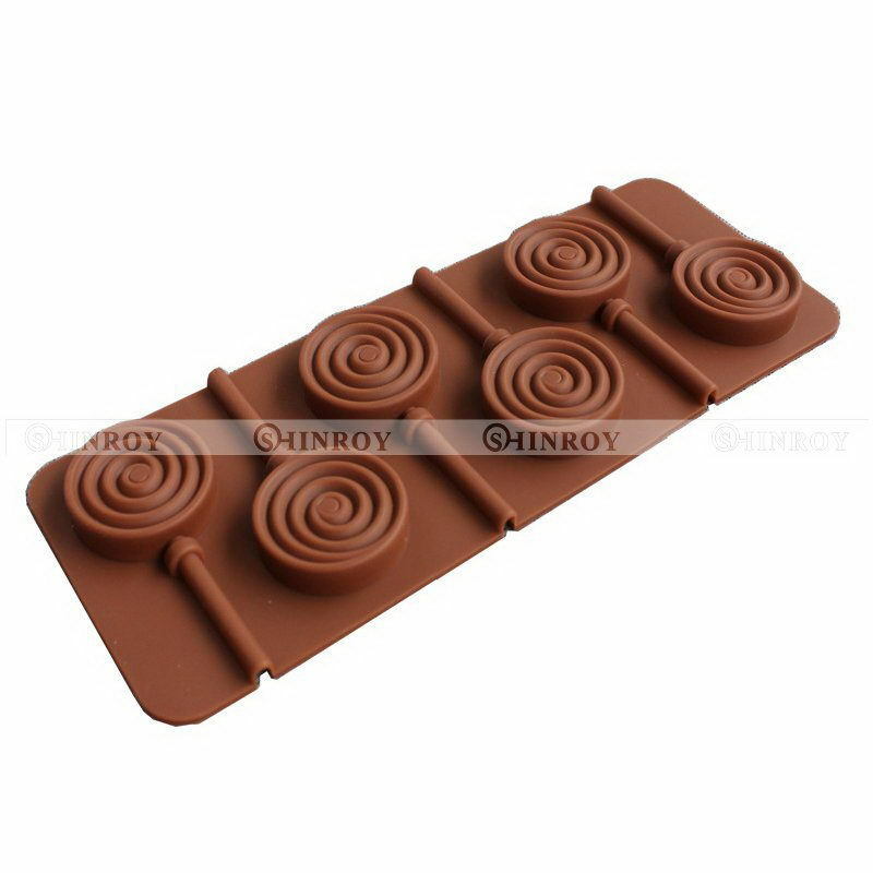 6 Holes Cake Mold Soap Mold Silicone Mould For Candy Chocolate Lollipop NEW