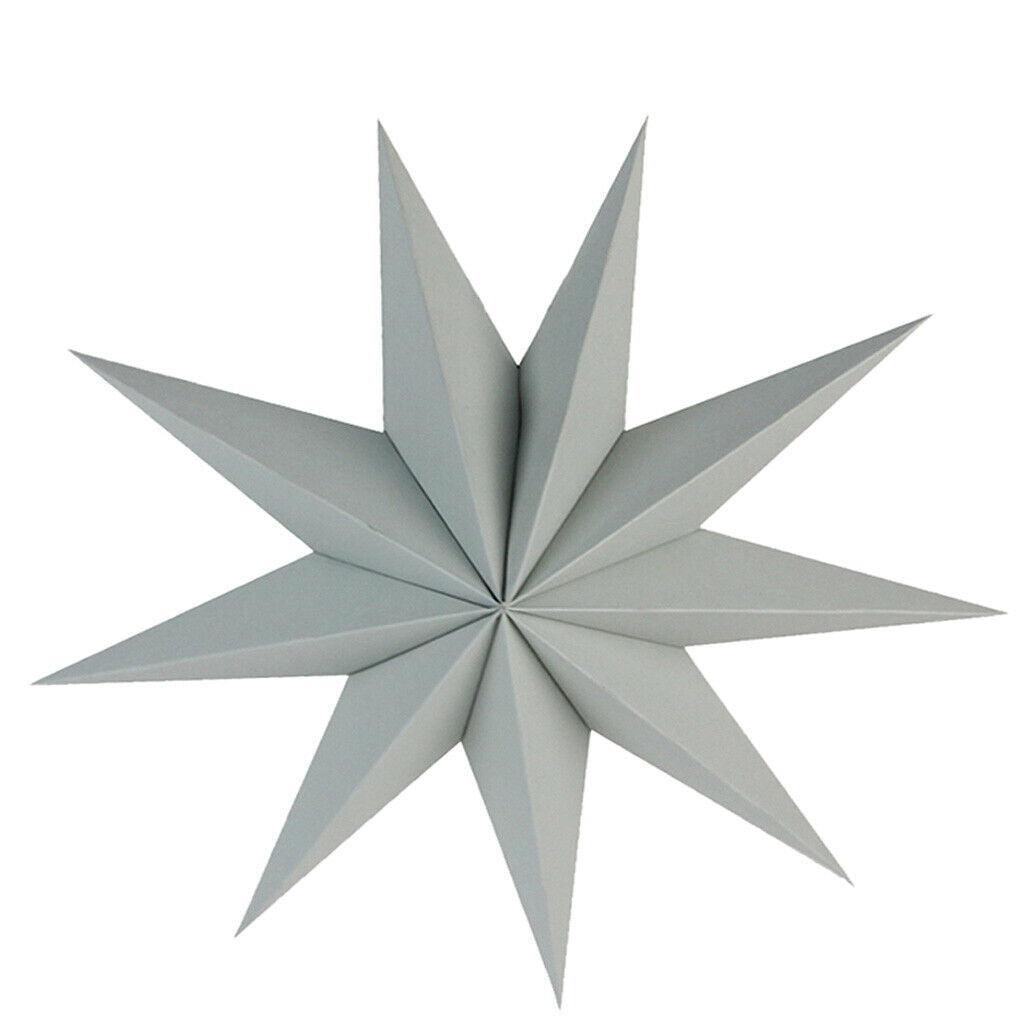 9 Pointed Paper Star Lanterns Ornaments Hanging Birthday Party Supplies Gray