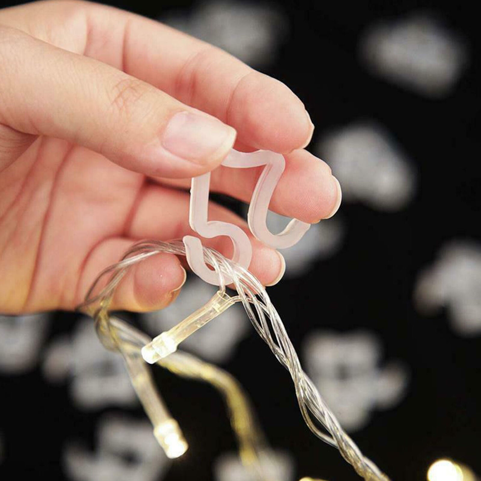 100x Gutter Hang Hooks Clips For Christmas Decor Outside String Lights Fairy New