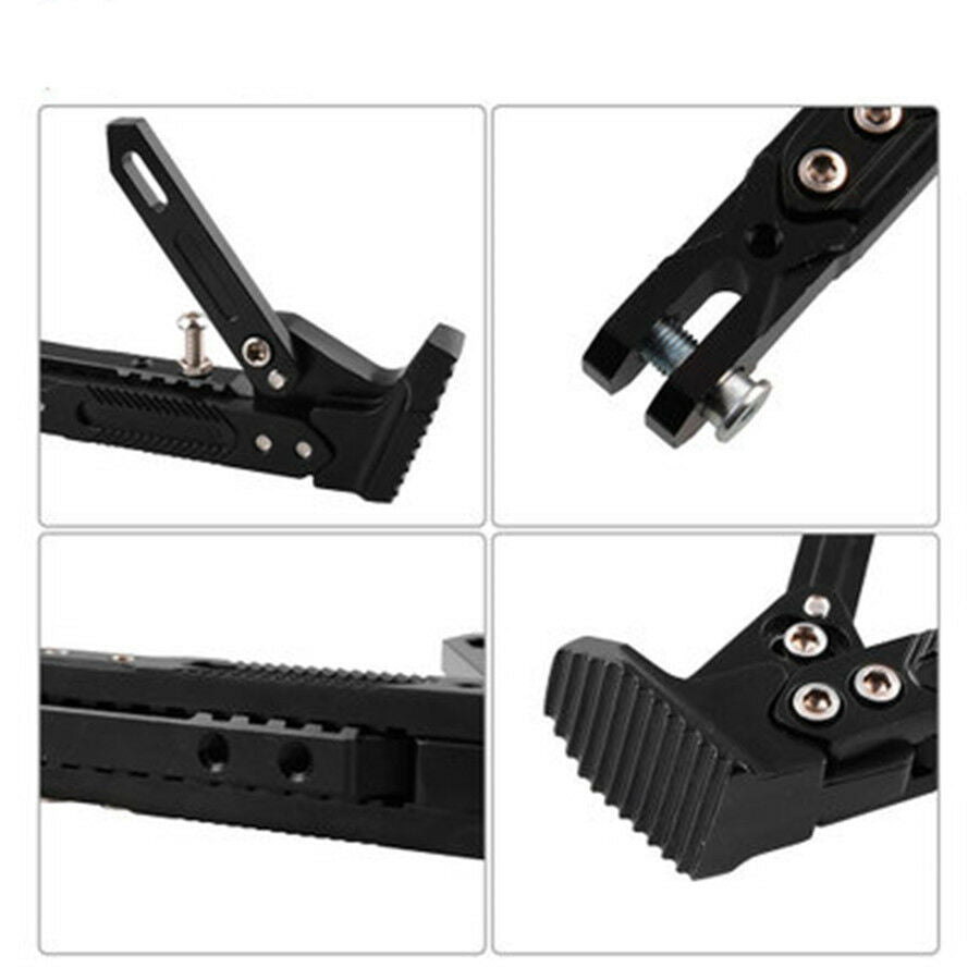 Black Alloy Adjustable Motorcycle Side Tripod Holder Cool Styling Fall Protect