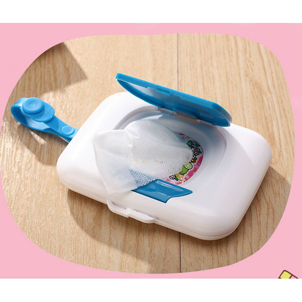 Up Wet Tissue Paper Case Baby Wipe Napkin Storage Box Container Blue