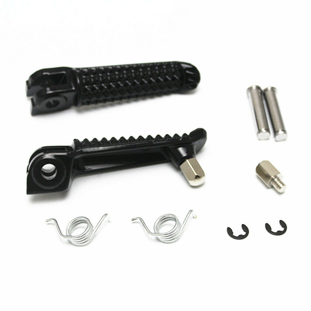 2Pcs Black Front Rear Foot Pegs Footrest Kit For Yamaha YZF R1 R6 R6S Black
