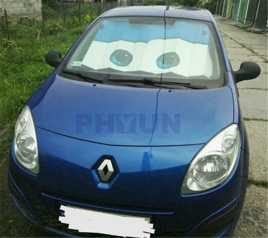 Aluminium Foil 130Ã—70CM Blue Cartoon Big Eye Car Windshield Cover Sunvisor Shade