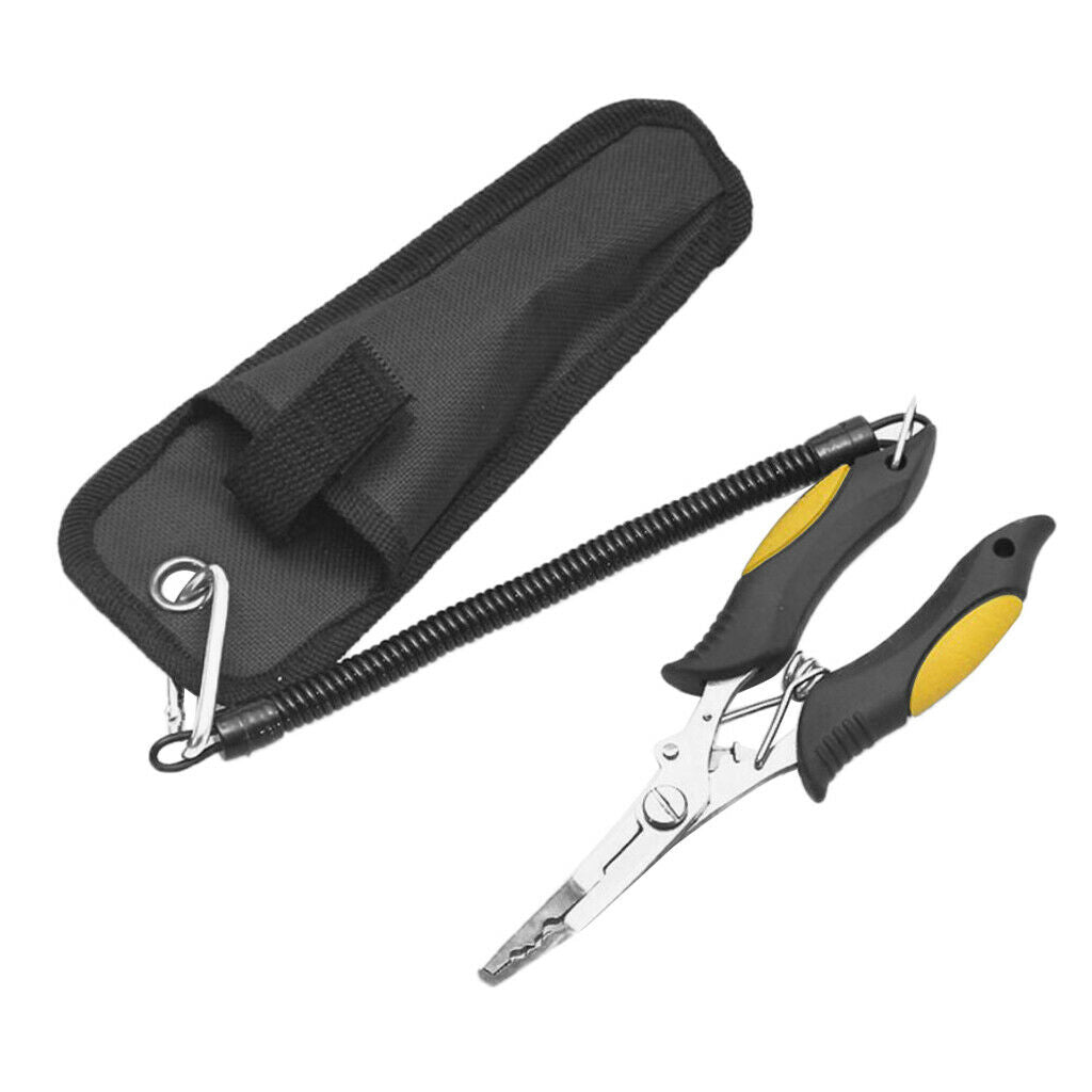 Fishing Pliers Resistant Saltwater Fish Hook for Cutting Braid Line Yellow