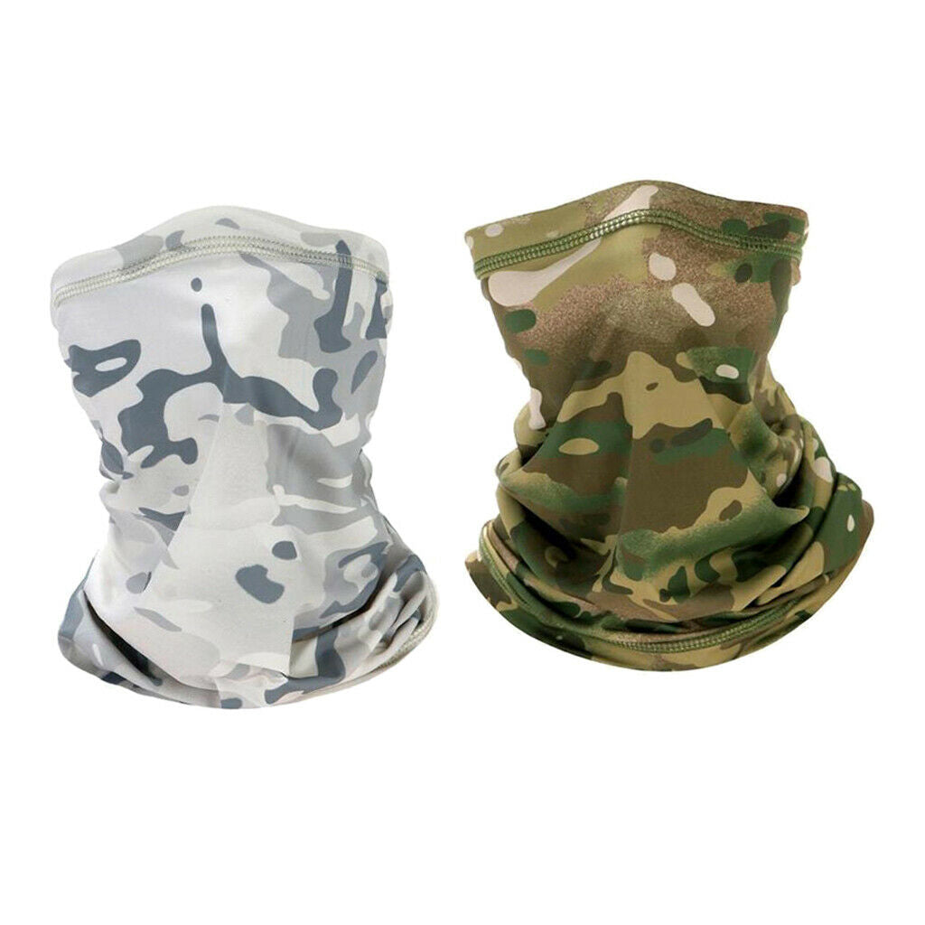 2pcs Sports Balaclava Soft Dustproof Headscarf Ski UV Protection Neck Gaiter