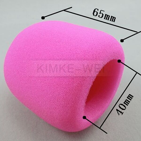 10x Pink Handheld Stage Microphone Windscreen Foam Mic Cover Karaoke DJ 65x40mm