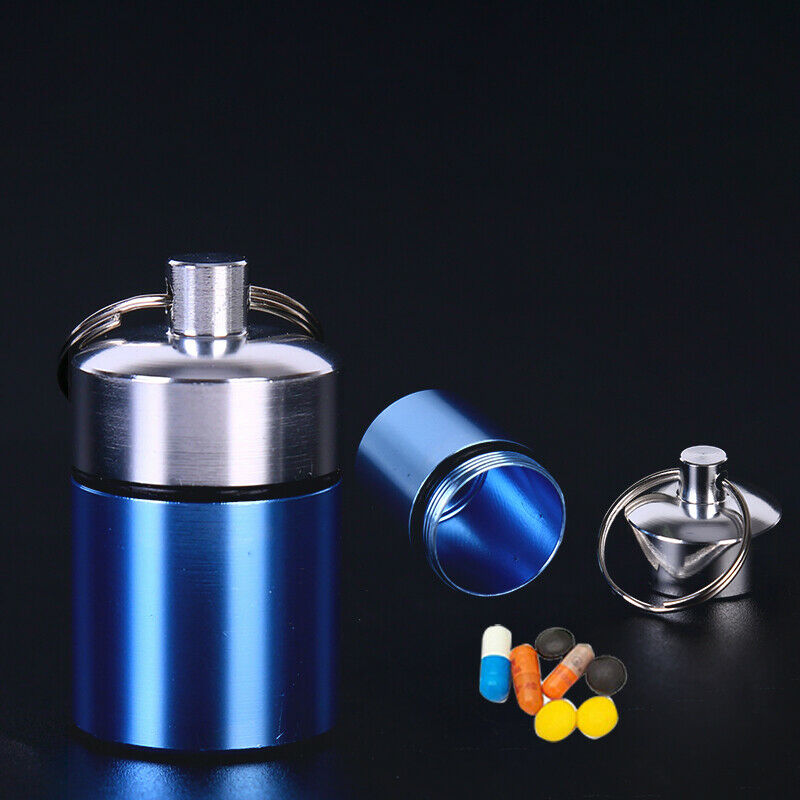 Mini Portable Aluminum Pill Case Carry Bottle Earplugs Box Keychain Conta.l8