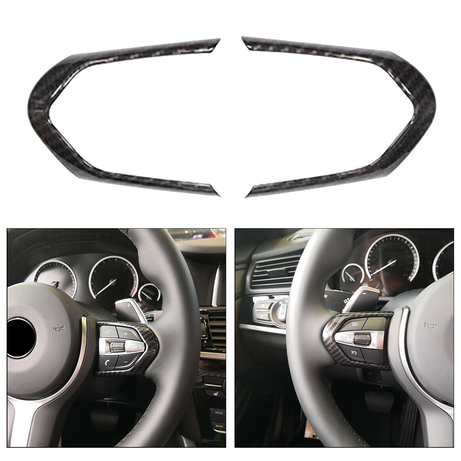 2PCS Steering Wheel Button Trim Covers For BMW M3 F83 M5 F10 M6 F06 X5M