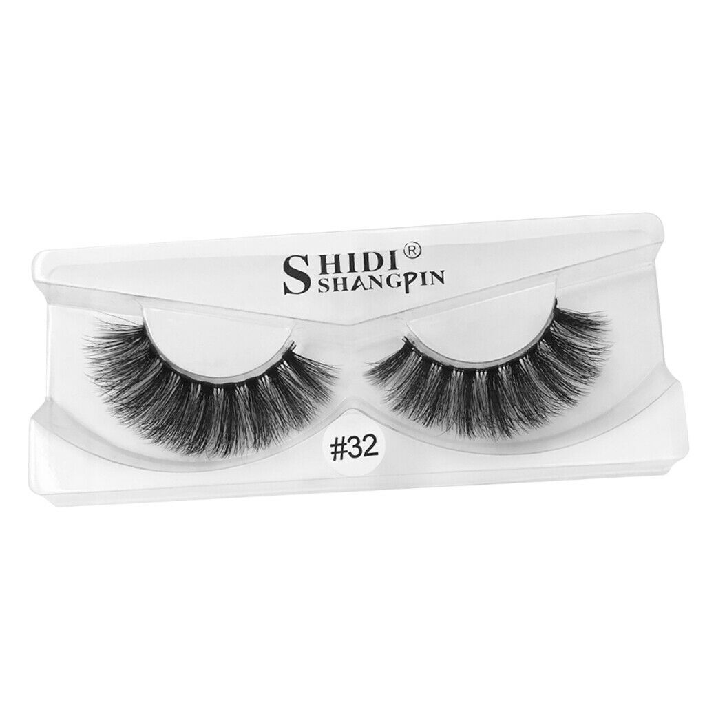 1 Pair Makeup Curl Eyelash Eye Lash Beauty Natural Black Messy Long Lashes -
