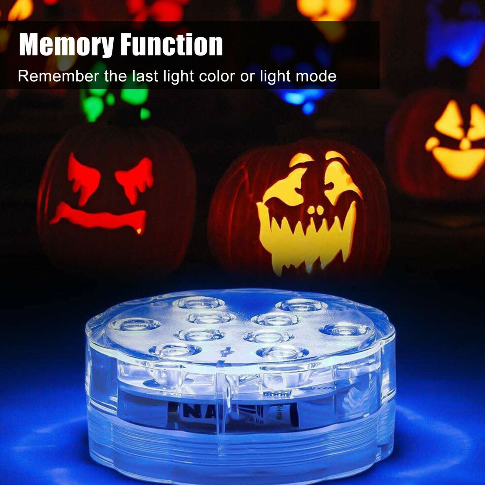 2 Packs Submersible LED Lights w/ Remote Waterproof Pool Fountain Tub Spa Light