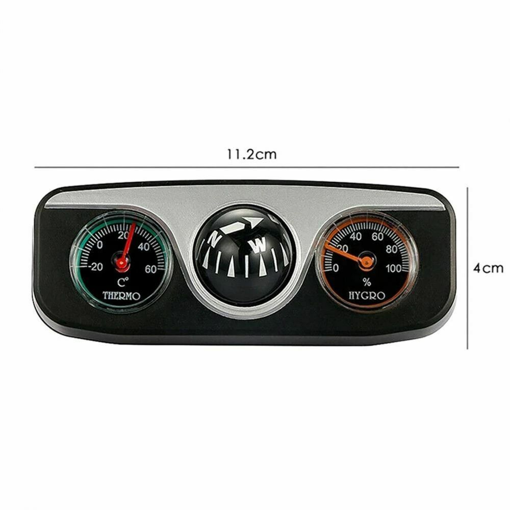Navigation Ball Map Travel Thermometer Hygrometer Car Vehicle Dashboard 3 in 1