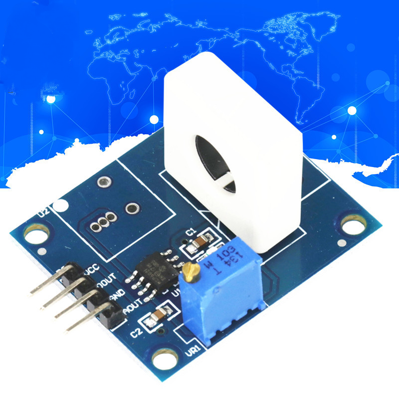 WCS1800 35A Hall Current Detection Sensor Module With Overcurrent Signal Lamp