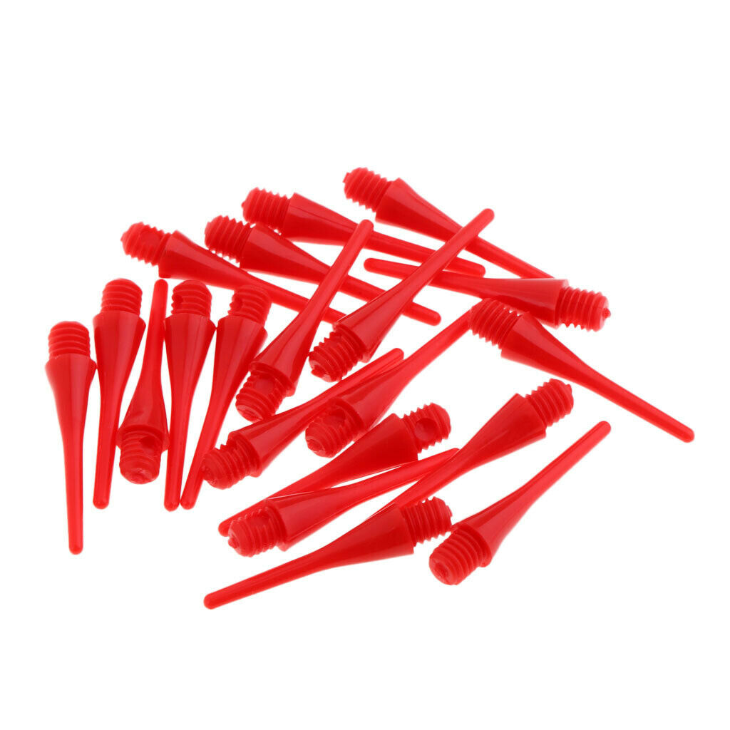 2X 20 Pieces Soft Nylon Tips Points Replacement for Electronic Dart 22mm Red