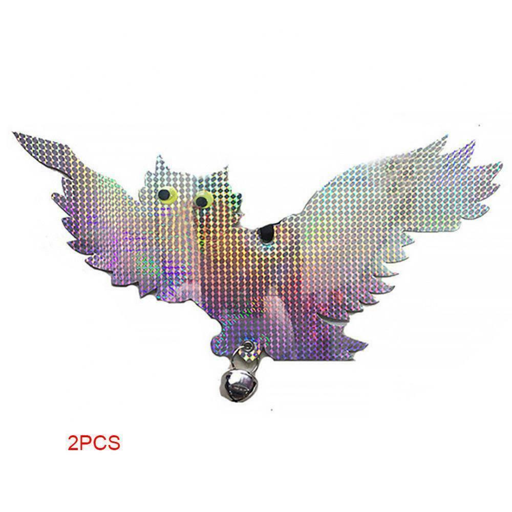 2Pcs Reflective Flying Realistic Owl Decoy Garden Protection Bird Scarer Natural