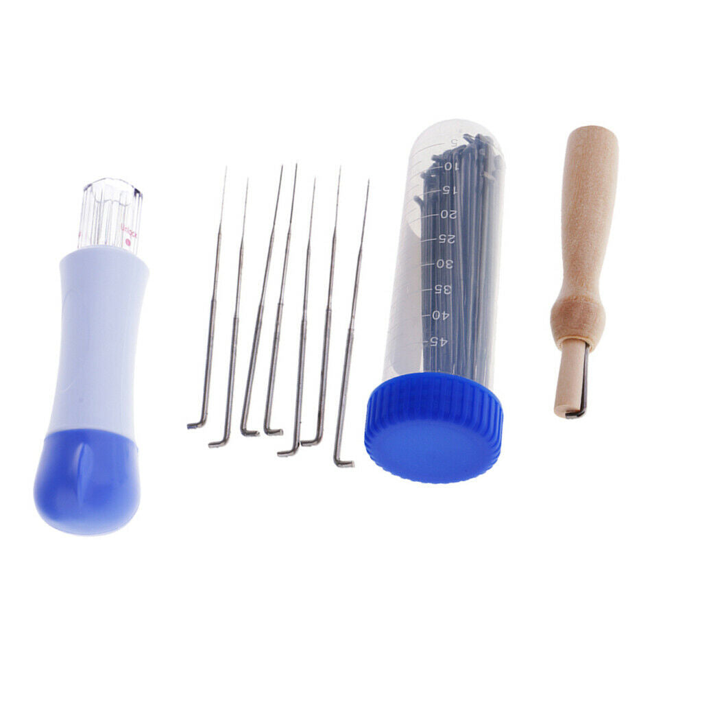 67x Felt Needles with Wooden Handle Felt Pen for Felt Starter Kit