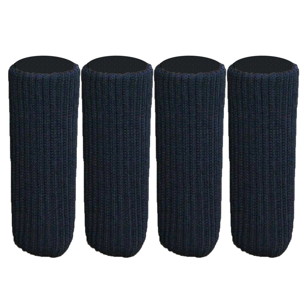 8Pcs for Dia 9-18cm Furniture Sliders Knitted Chair Leg Socks Set -Black