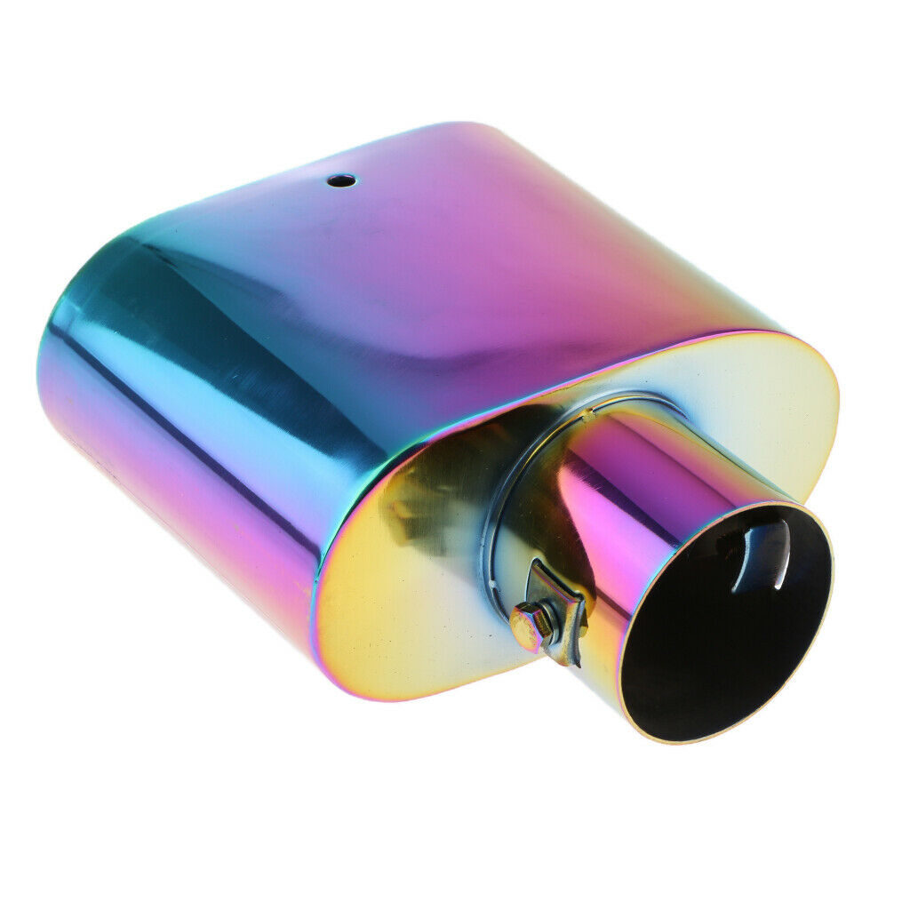 2PCS Car Truck Tail Throat Pipe Exhaust Pipe Trim Tips Muffler Pipe Colorful