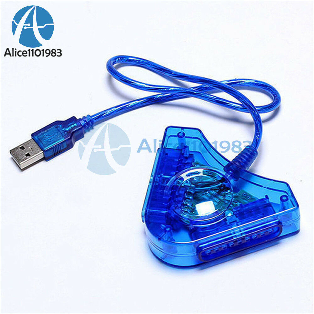 For PS 2 Converter Dual Controller Console Joystick To USB 2.0 Laptop PC Adapter