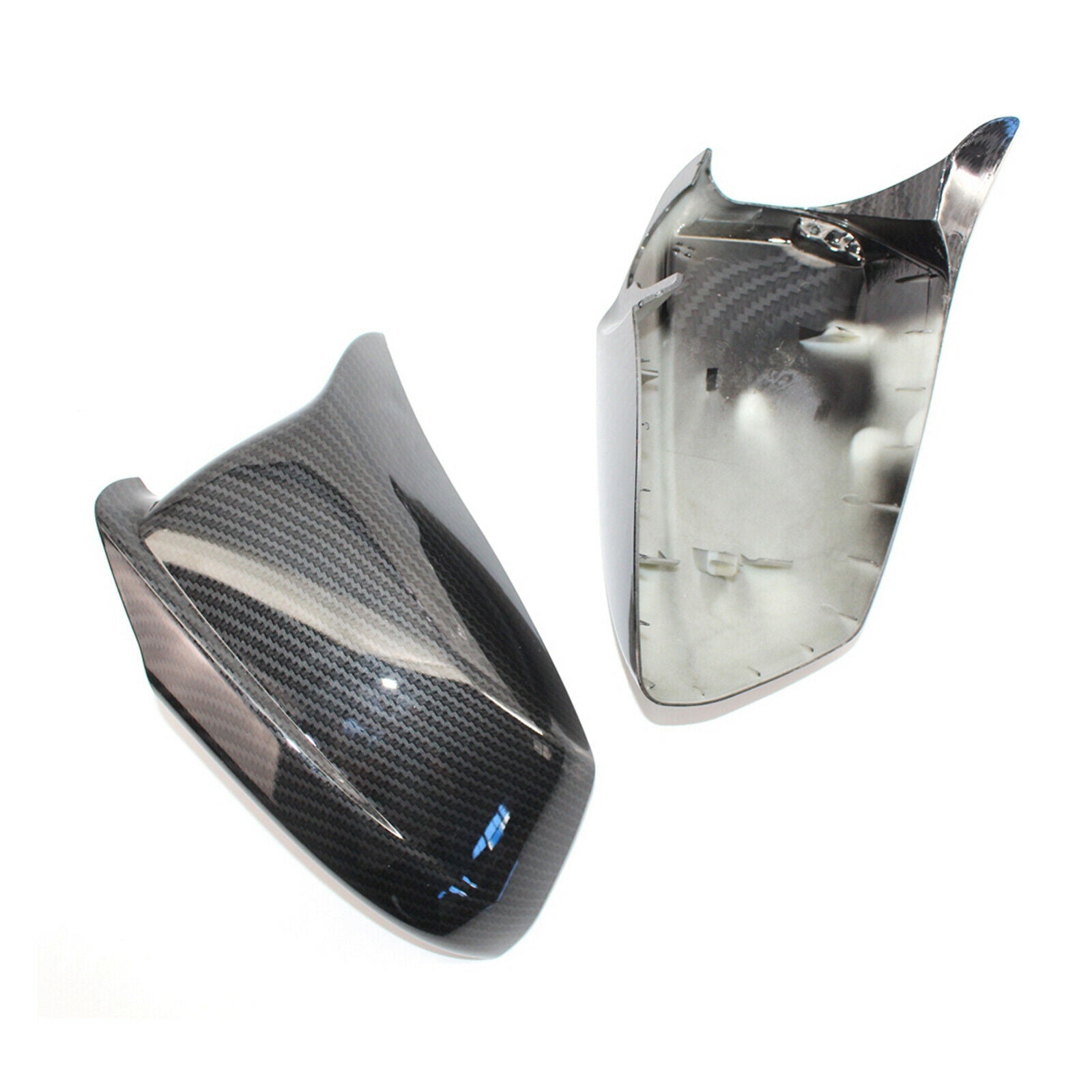 1Pair Side Rearview Mirror Cover Cap Carbon Fiber Replace Style For BMW F10