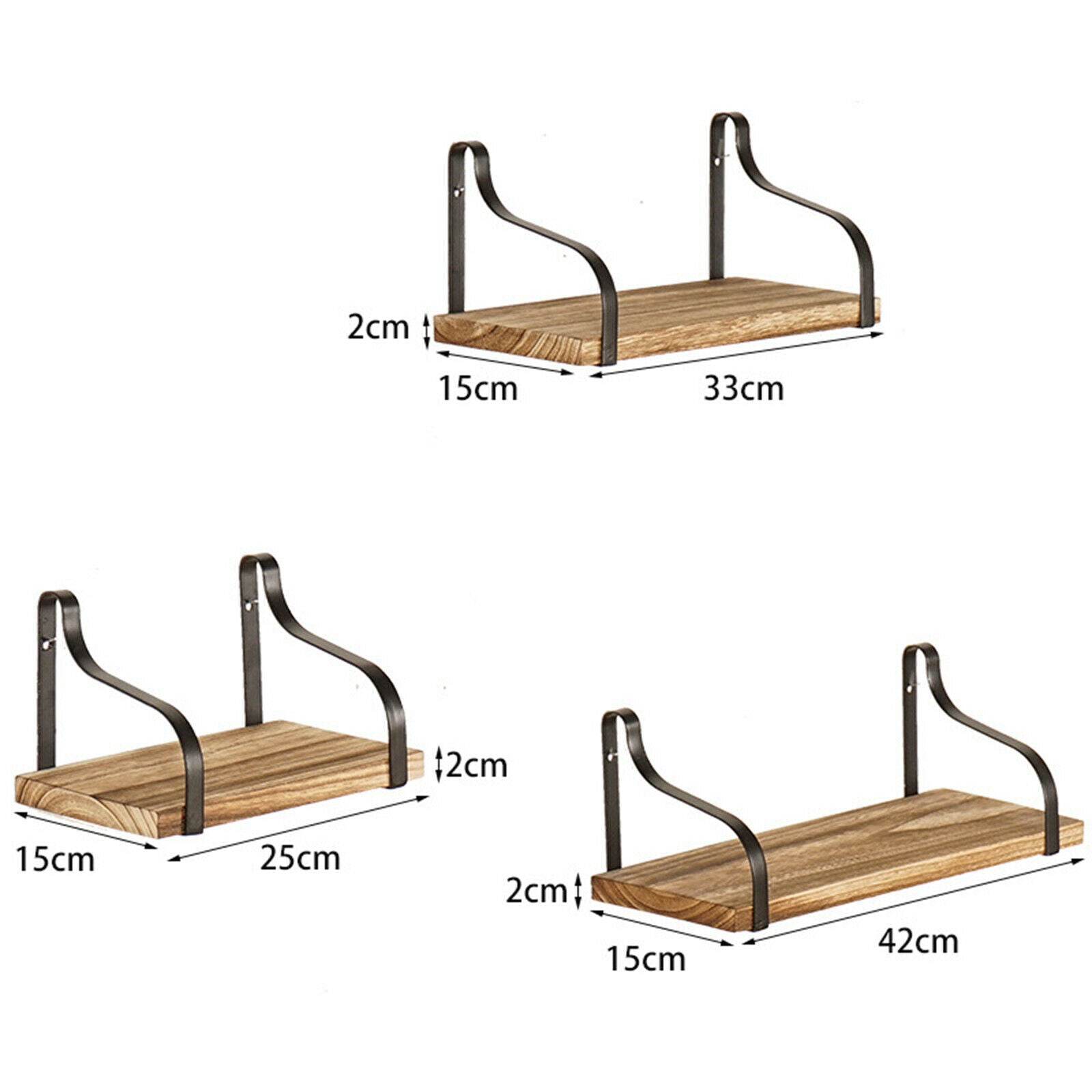 3Pieces Wall Mounted Shelves Flowers Pot Shelves Office Bathroom Decor