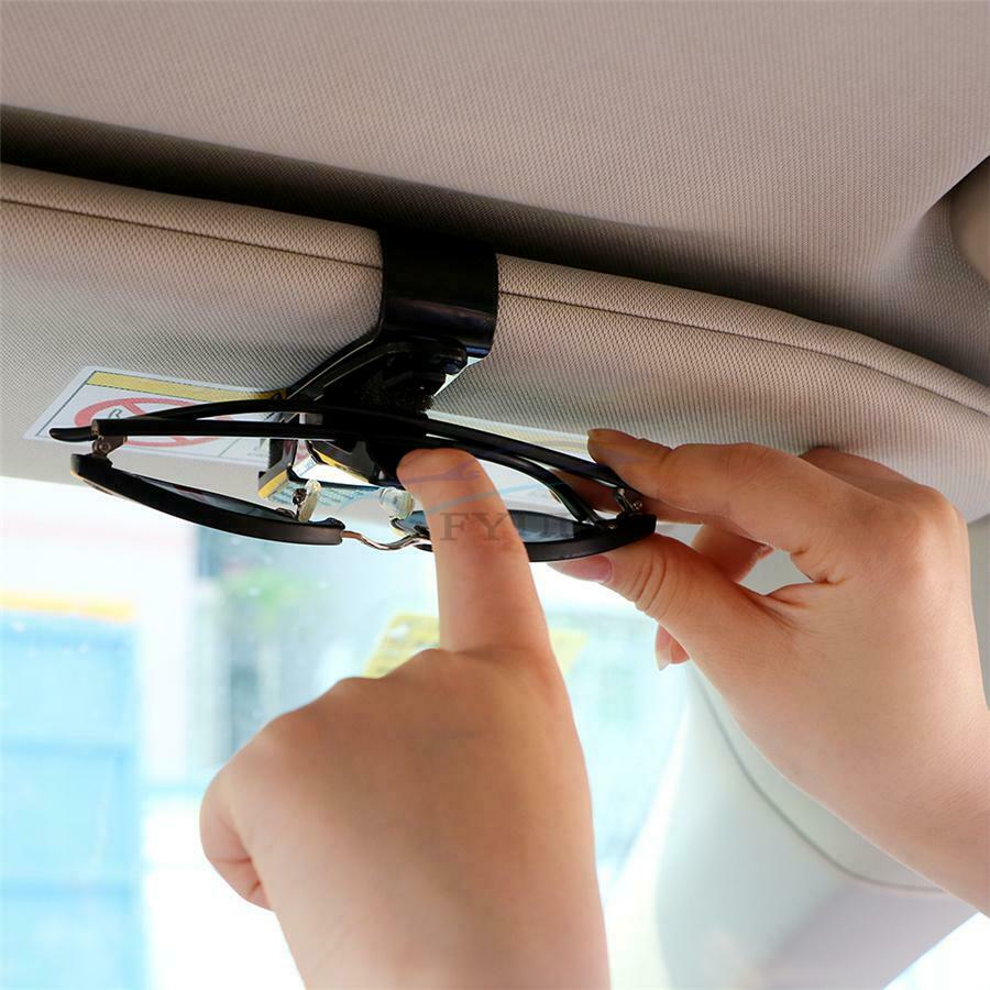 1 × Universal Titanium Gray Vehicles Sun Visor Glasses Card Ticket Holder Clip