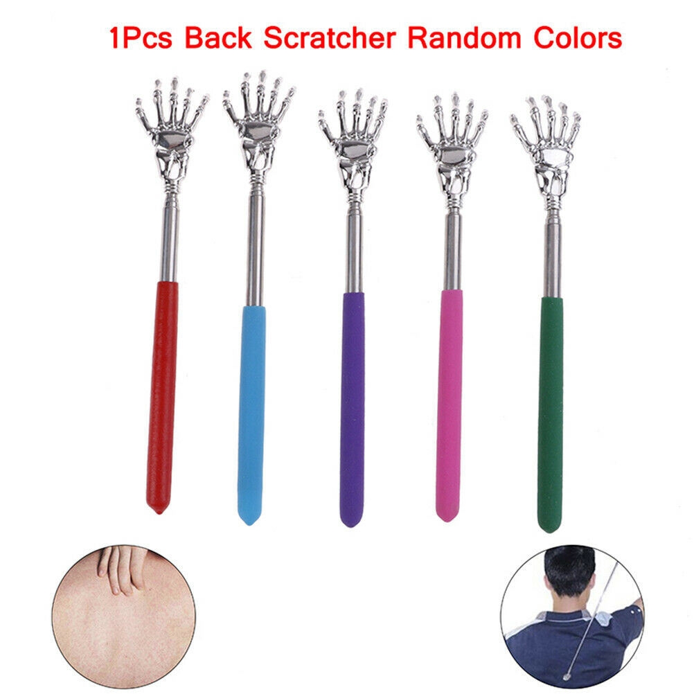Extendable Hand-Claw Back Scratcher Massager Stainless-Steel Self Itching.l8