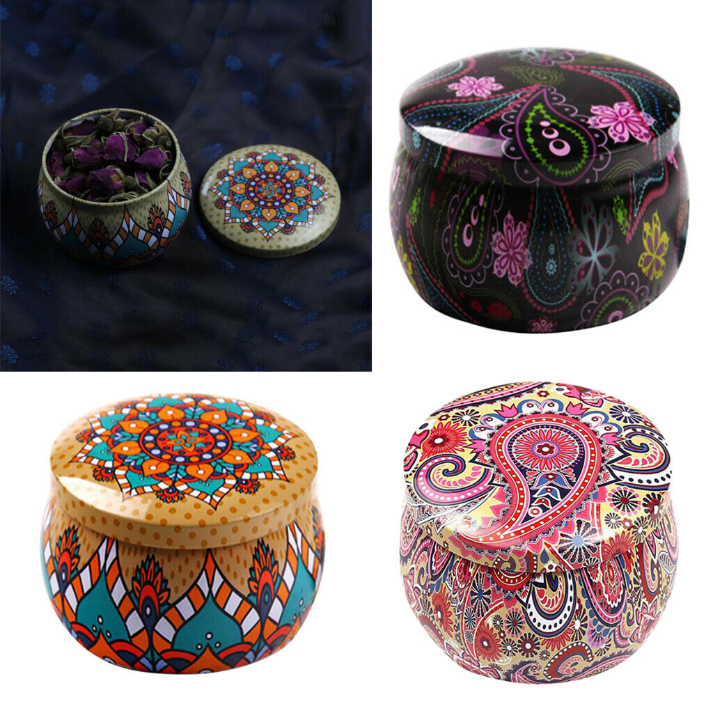 3xTinplate Box Cookies Candy Storage Jar for Christmas Wrapping Gifts Autumn