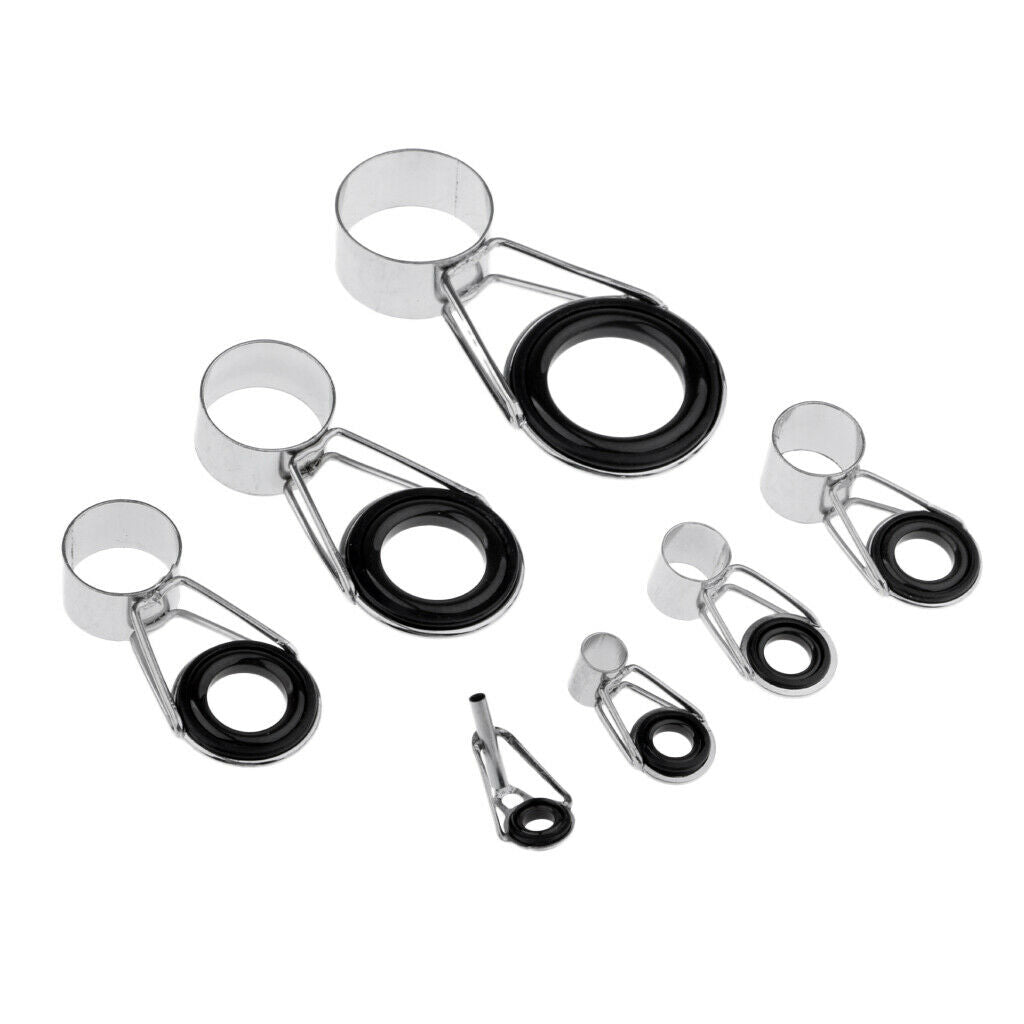 14Pcs Ceramic Fishing Rod Guide Tip Top   Pole Rod Repair Kit Eye Rings