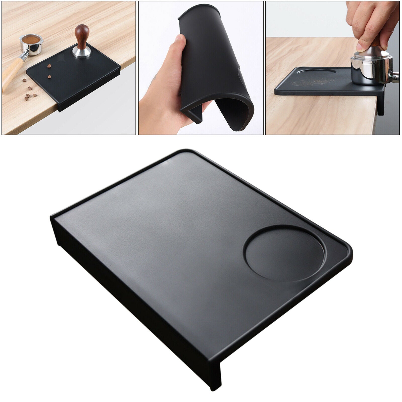 Coffee Tamper Mat Non-Slip Corner Pad Protect Your Counters Office Bar Shop