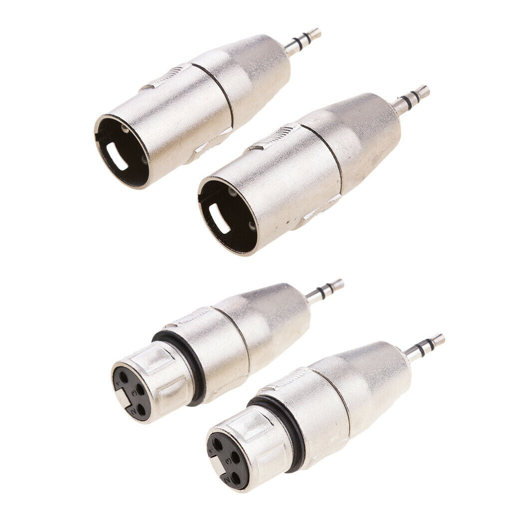 2 Pieces 3.5mm Mini Male TRS to XLR 3 Pin Male Microphone MIC Audio Adapter and