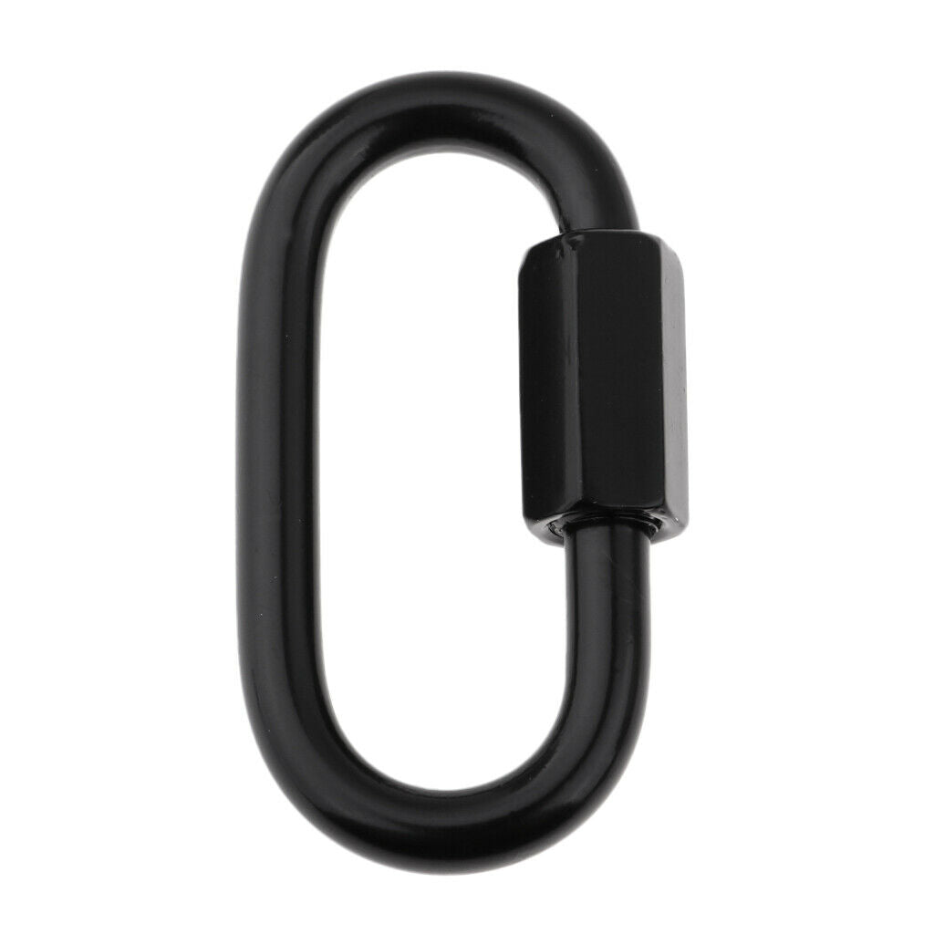 Pack of 4 Carabiners Quick Couplings in D Shape, Chain Links Made of 316