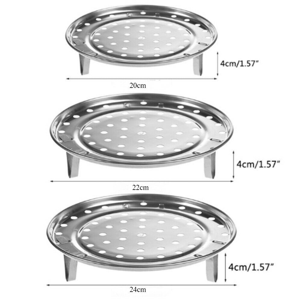 3pcs Stainless Food Steamer Steaming Rack Kitchen Steamer Tray Stand Basket
