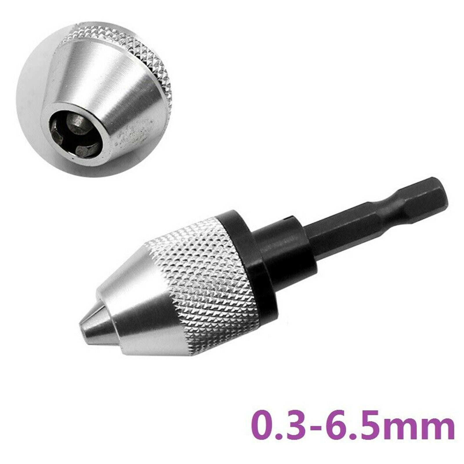 0-3.6mm Keyless Chuck Plug Quick Change Adapter Drill Bit 1/4" Hex Shank