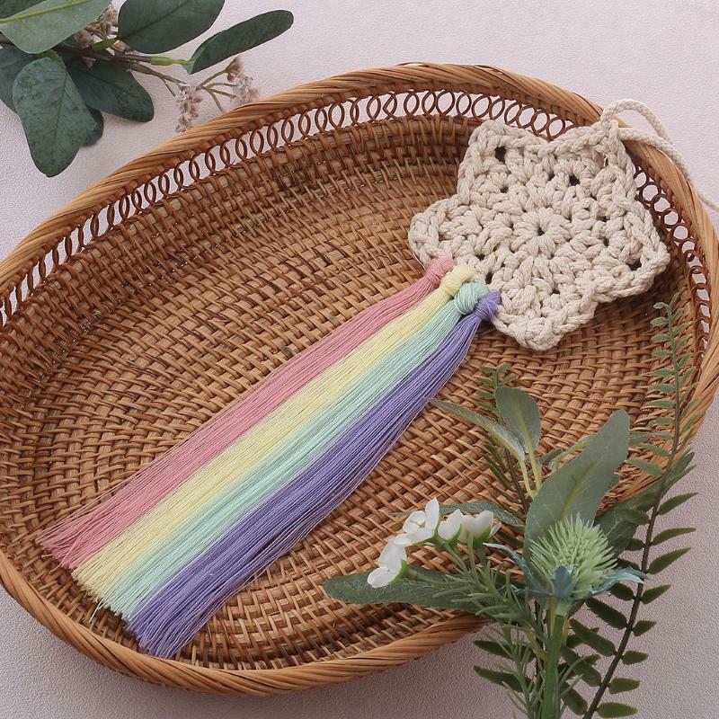 Macrame Five-pointed Star Rainbow Pendant Nordic Handwoven Cotton Tapestry Decor