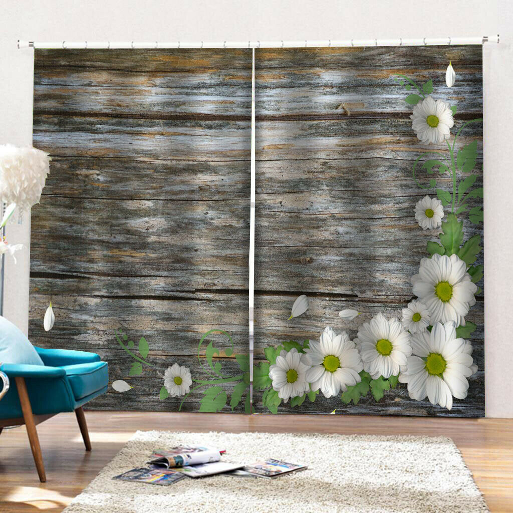 Floral Printing Curtain Panels Drapes Set Home Bedroom Balcony Decor 67"x79"