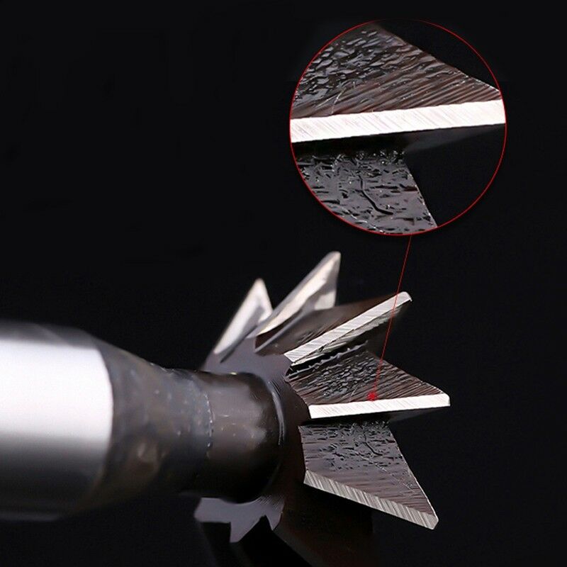 8mm x 60Â° Degree 6 Flutes High Speed Steel Dovetail Cutter End Mill Bit Router Y