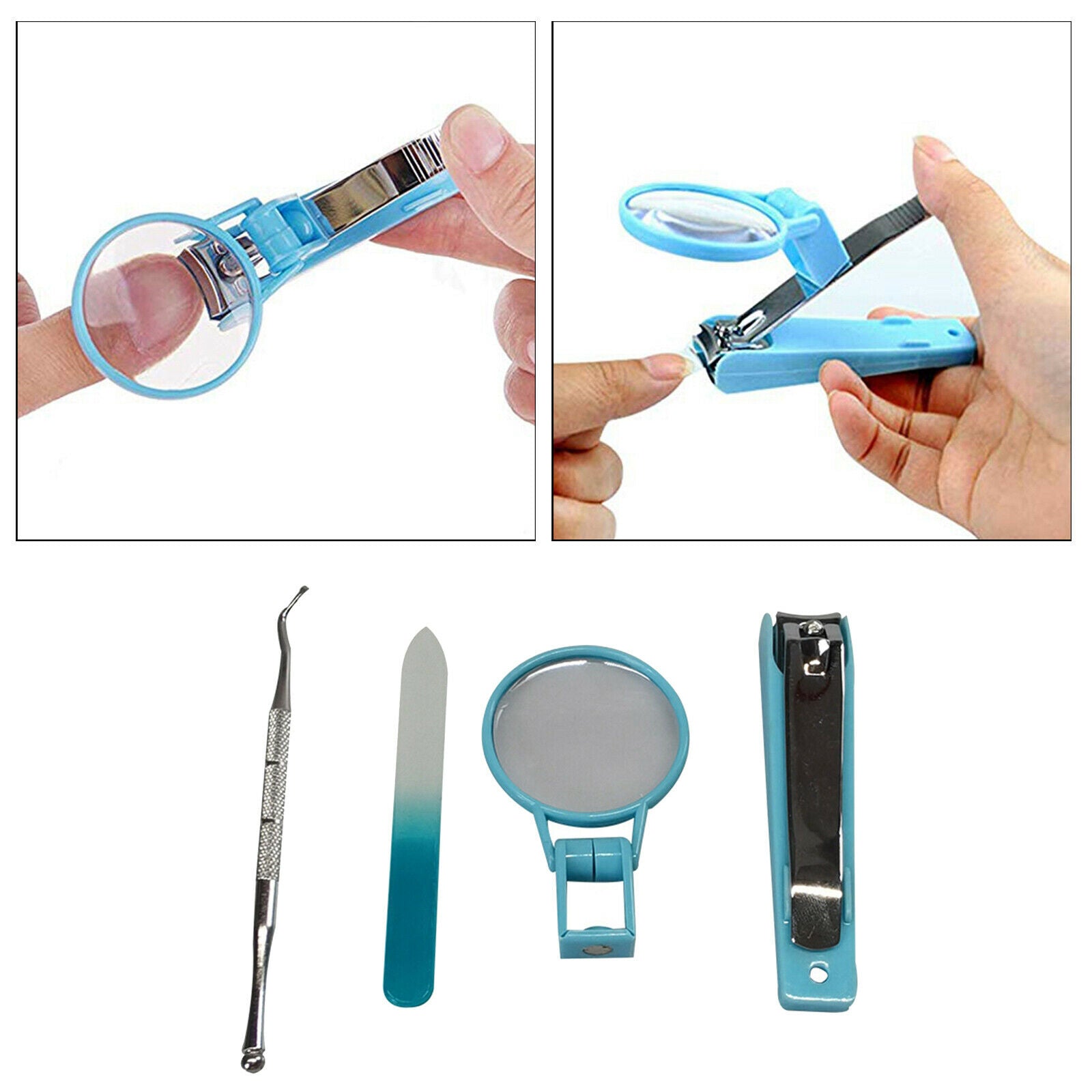 Professional Nail  Nail Cutter W/Magnifying Glass Nail File Manicure Tool