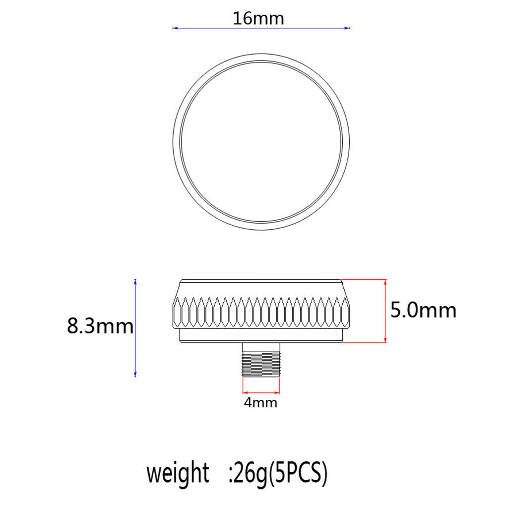 Set of 5 valve buttons for trumpet
