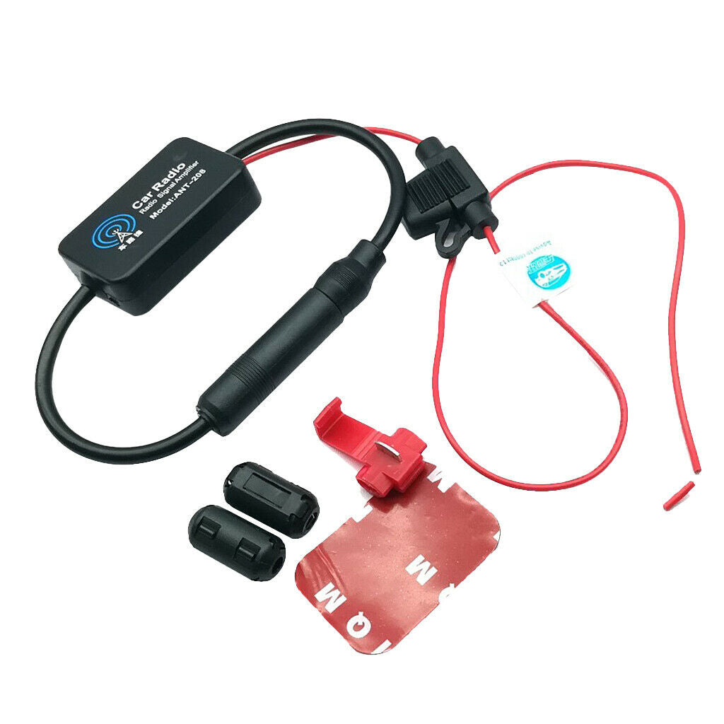 Car Automobile Arial Radio AM/FM Signal Antenna Amplifier Booster Black
