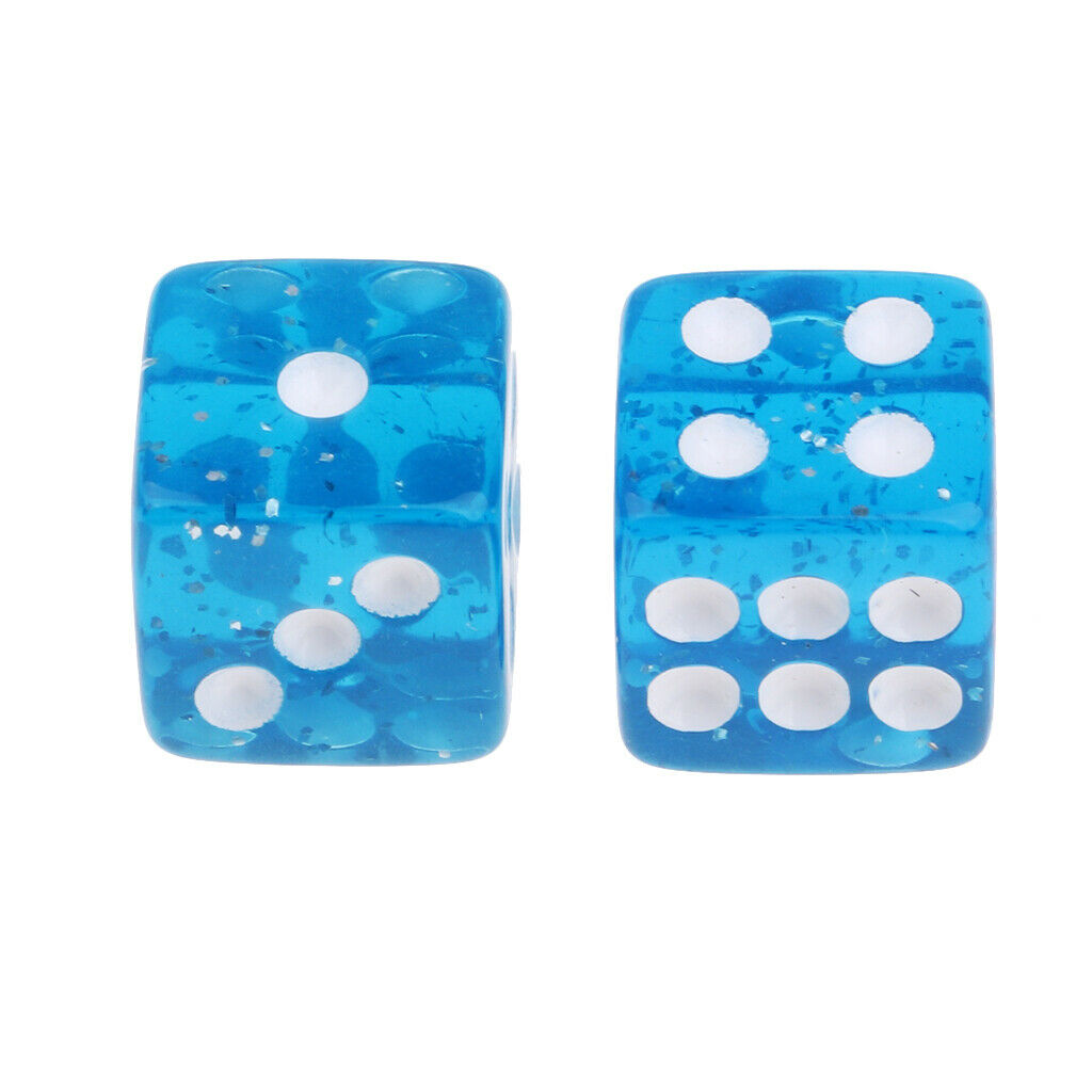 Set of 50 Six Sided Translucent RPG D6 12mm Dice - Blue with White Pips