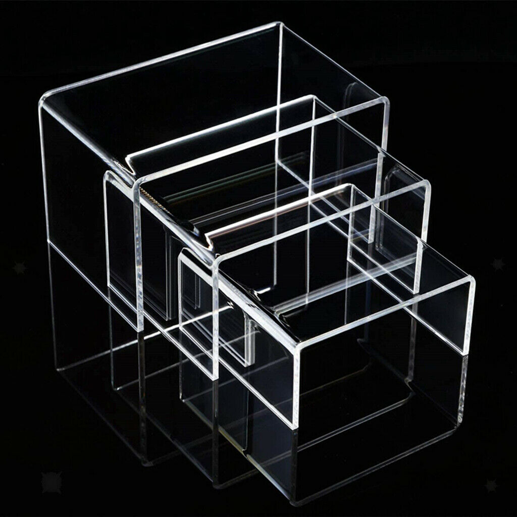 1 Set of 3``, 4 '', 5 "Clear Acrylic Riser Display for Collectible Figures