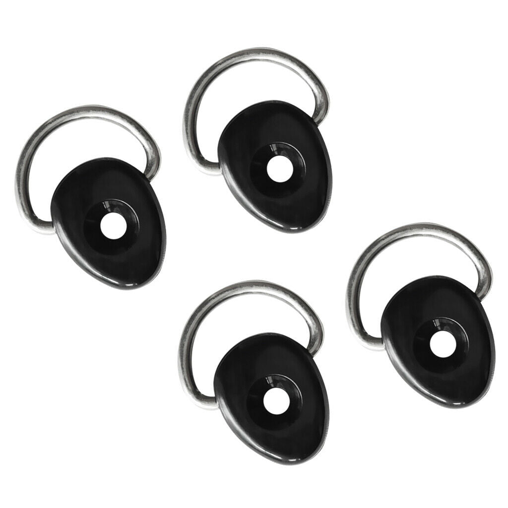 2 Pairs Stainless Steel D Ring Loop Deck Fitting for Kayak Rigging Bungee