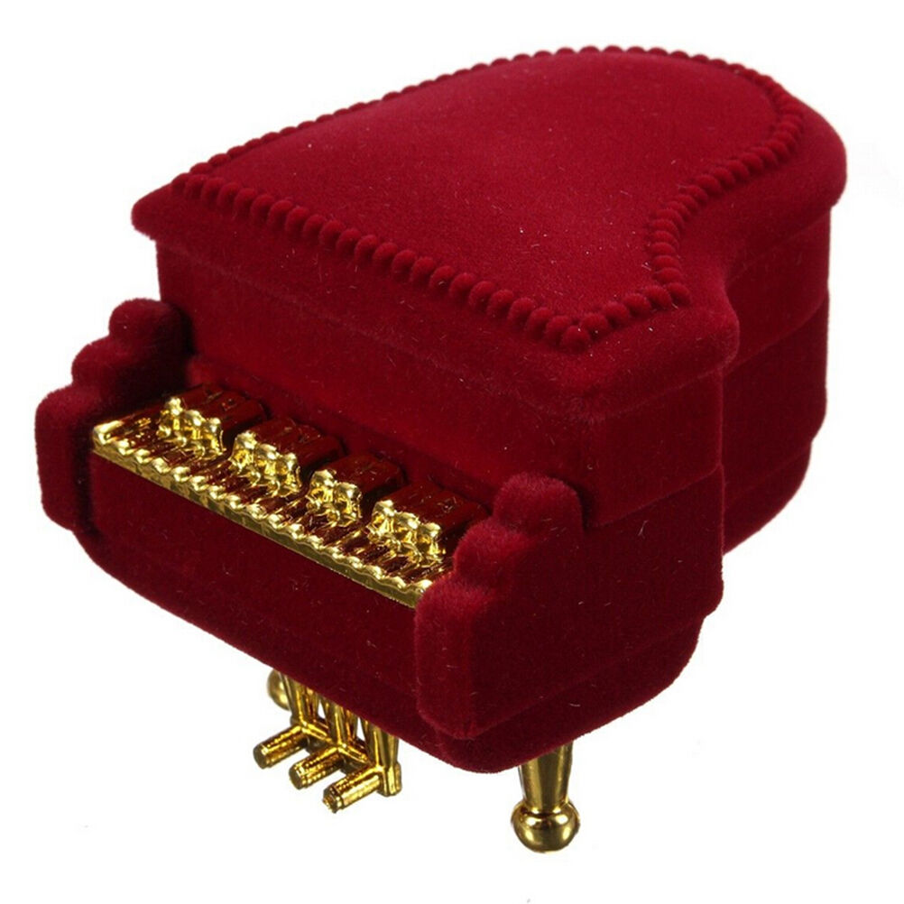 New Piano Ring Box Earring Pendant Jewelry Treasure Gift Case Weddin.l8