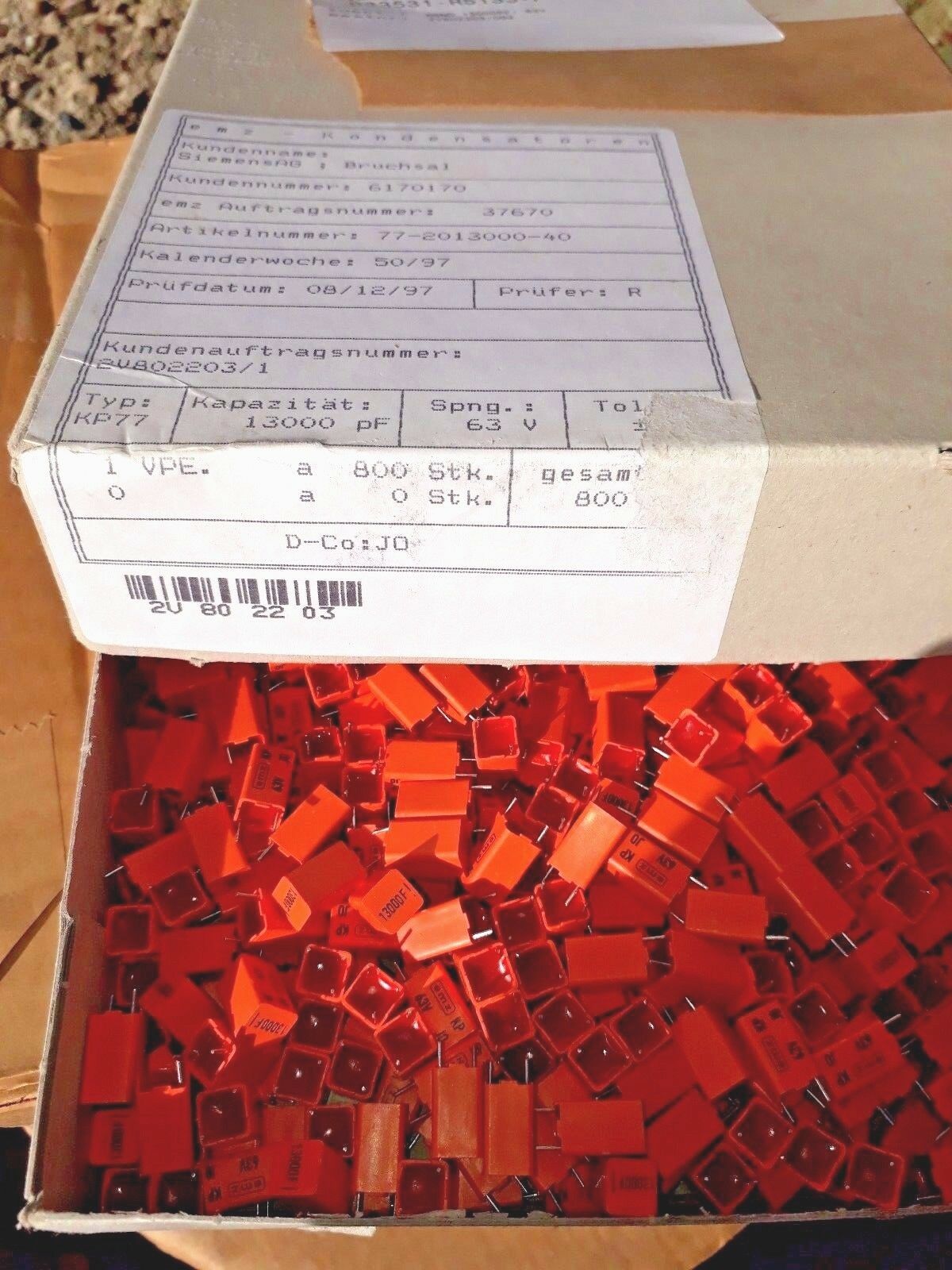 20pcs NOS 13000pF 63V 13NF 63V 1% EMZ KP HI_END FILM/FOIL CAPACITORS FOR AUDIO !