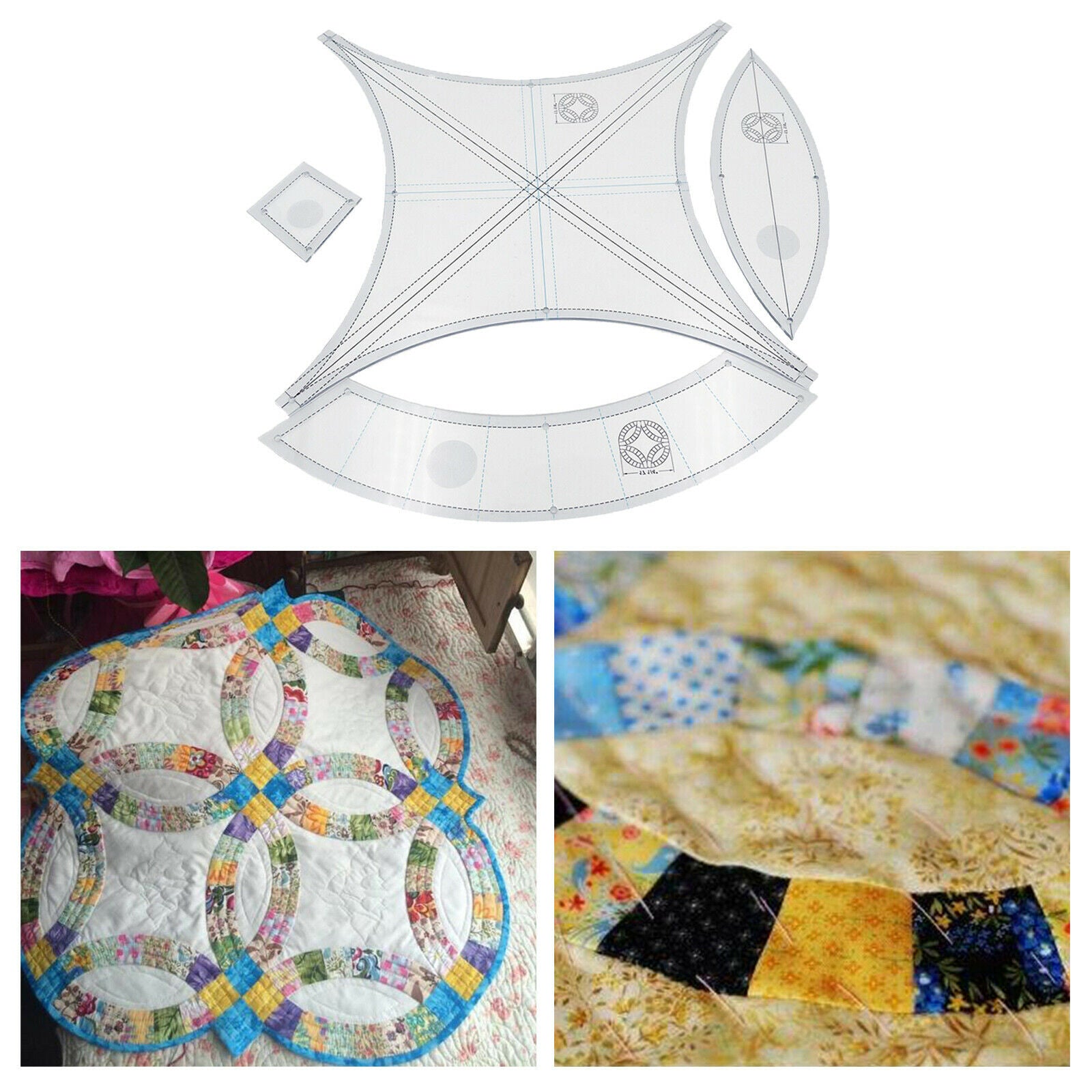 1Set Acrylic Quilting Templates Sewing Machine Patchwork Projects Wedding