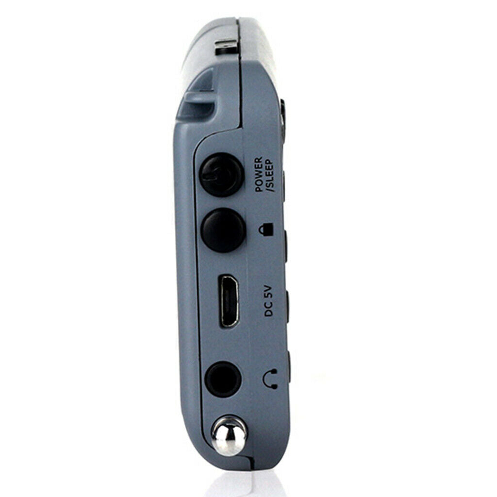Portable Radio FM/AM Digital With Rechargeable Battery& Earphone Radio Gray