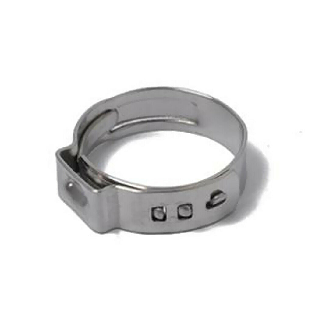 100pcs Adjustable Stainless Steel Single Ear Fuel Hose Pipe Clamps O Clips