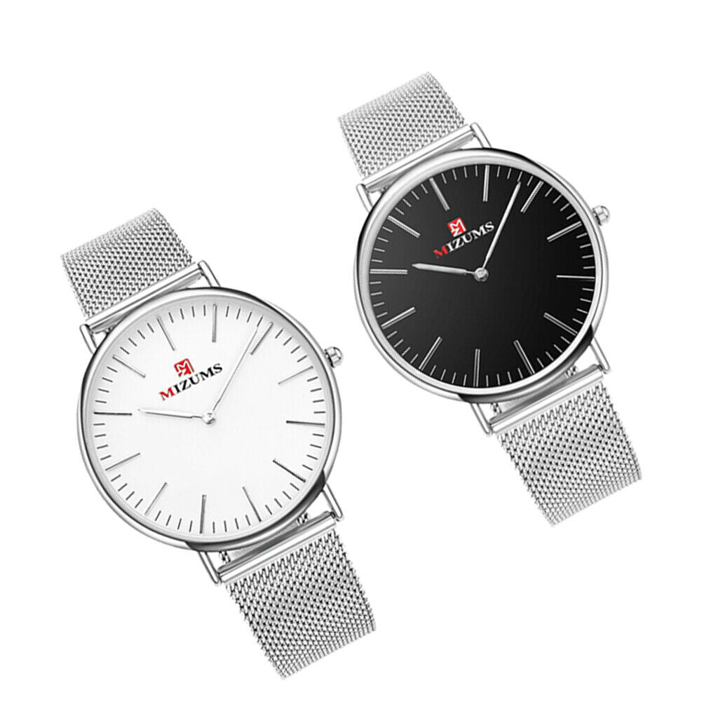 Men Watch Steel Band Quartz Waterproof Watch Business Casual Watch White