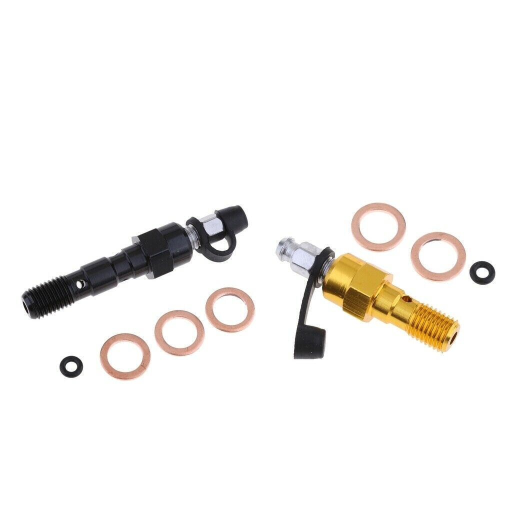 2 Pieces M10 Double/Single Banjo Bolt Thread Bleeder Nipple Washers 1.25mm